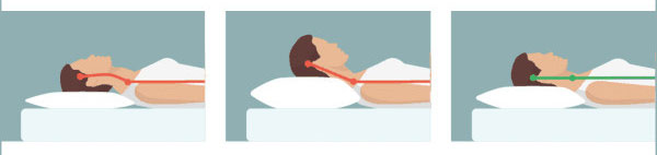 Положение шеи и головы на подушке во время сна на спине