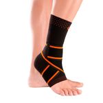 Голеностопный динамический бандаж Orliman TOB-500N, с эластичными ремнями, черный