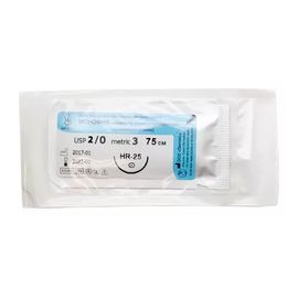 Монофил мононить полипропилен, синяя, USP 2/0, 75 см, игла HR-25