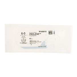 Пролен синий М0.7 (6/0) 60 см две колющие иглы CC-4, арт. W8815