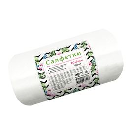 Салфетки спанлейс 20х30 см белые, 100 шт в рулоне