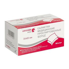 Салфетки спиртовые Unicorn Med 30х65 мм, 100 шт