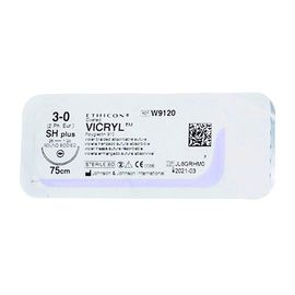 Викрил фиолетовый М2 (3/0) 75 см игла колющая SH-2 Plus 1/2 окр 26мм, арт. W9120