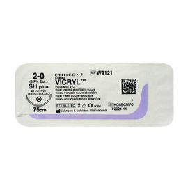 Викрил фиолетовый М3 (2/0) 75 см игла колющая SH-2 Plus 1/2 окр 26мм, арт. W9121