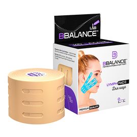 Кинезио тейп BBTape LYMPH FACE 5см х 5м бежевый