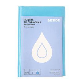 Пеленка впитывающая многоразовая BESIDE бело-голубая, 80x90 см