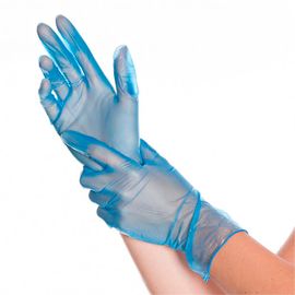 Перчатки виниловые голубые Benovy Vinyl голубые, 50 пар