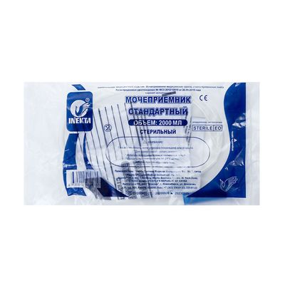 Мочеприемник прикроватный INEKTA стандартный стерильный 2 л в упаковке