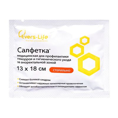 Салфетки для профилактики геморроя Evers Life 13х18 мм, 10 шт