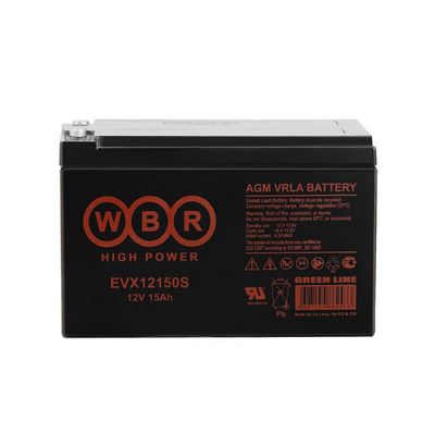 Аккумулятор WBR EVX12150S (12v 15Ah) для колясок Pulse 110, вид спереди