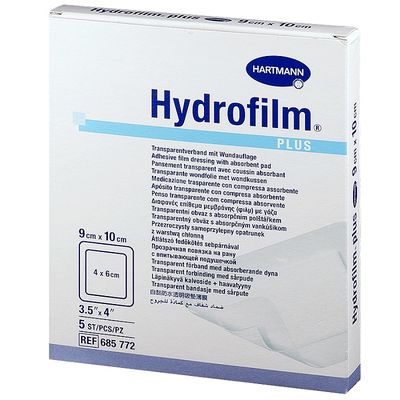 HYDROFILM Plus пленочные повязки с впитывающей подушечкой (9x10 см)