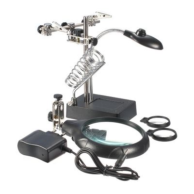 Лупа-третья рука с подсветкой настольная Kromatech MG16129-С