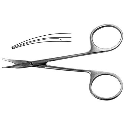 Н-44 Ножницы роговичные тупоконечные вертикально изогнутые