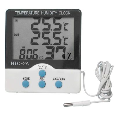 Термо-гигрометр цифровой с часами и внешним датчиком Kromatech HTC-2A