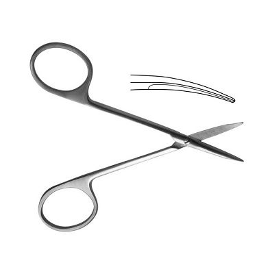 Н-34 Ножницы для роговицы тупоконечные вертикально-изогнутые