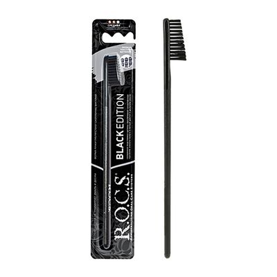 Зубная щетка ROCS Black Edition Classic Средняя