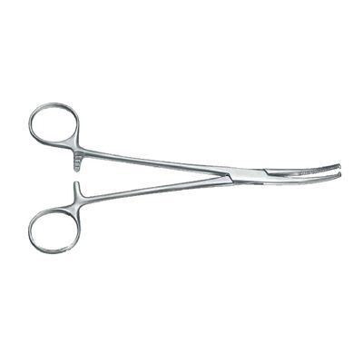 3-118 Зажим кровоостанавливающий, зубчатый, изогнутый 1х2 зубый (125 мм)