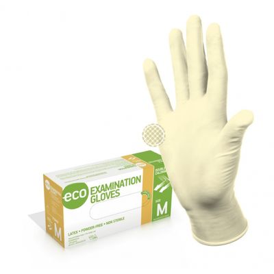 Перчатки смотровые нестерильные латексные ECO EG PF