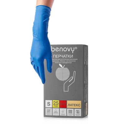 Латексные перчатки Benovy Latex High Risk