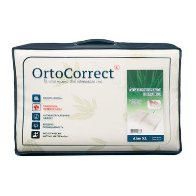 Ортопедическая подушка с эффектом памяти OrtoCorrect Aloe Vera