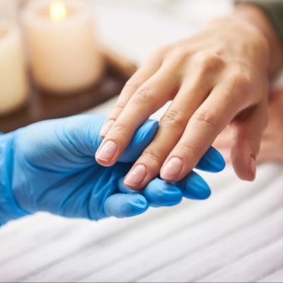 Нитриловые перчатки Авиора, неопудренные, голубые, 50 пар