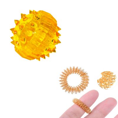 Массажный шарик Су-Джок с двумя кольцевыми пружинамидля массажа пальцев