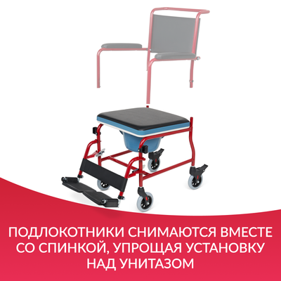 Кресло-туалет Армед KR692 со съемными подлокотниками