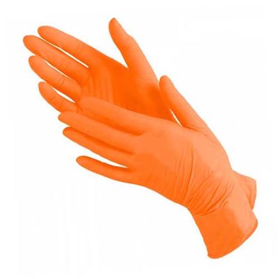 Нитриловые перчатки Benovy Nitrile High Risk, оранжевые