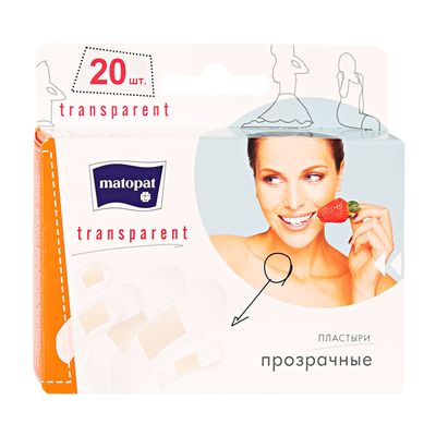Пластыри Matopat TRANSPARENT, 20 шт