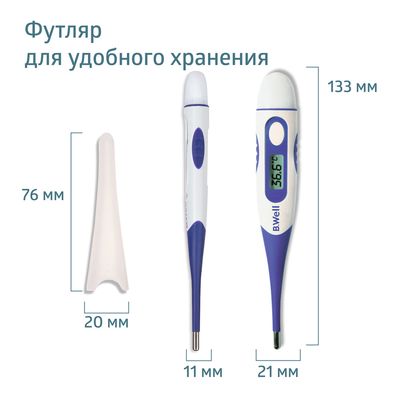 Измерение в разных частях тела с градусником B.Well WT-04